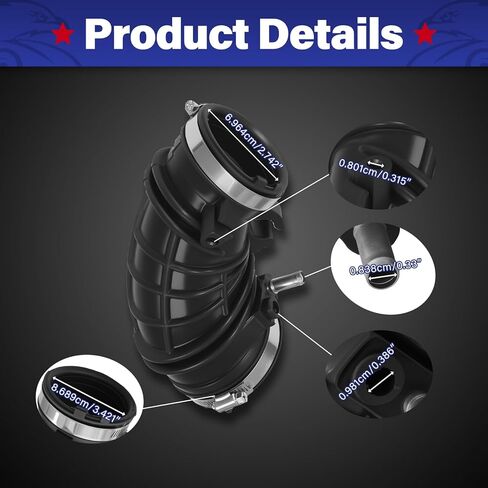 قطعة واحدة من أنبوب خرطوم مدخل منقي هواء المحرك مع مشابك متوافقة مع Honda CR-V 2002-2004 & Acura RSX 2002-2006 حذاء أنبوب مدخل الهواء يستبدل # 696-031 HS0014 17228-PNE-G00 in Kuwait