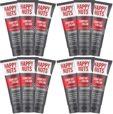HAPPY NUTS Comfort Cream Deodorant For Men: Anti-Chafing Sweat Defense, Odor Control, Aluminum-Free Mens Deodorant & Hygiene Products for Men's Private Parts 3.4 oz.(2 Pack, Original) in Kuwait