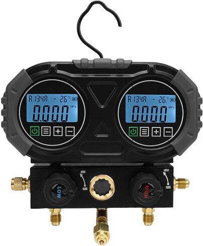 مقياس ضغط مبرد رقمي من Tissting 0-6000kPa/870psi HVAC، أداة تشخيصية احترافية للتيار المتردد لـ R134A R22 R410A مع شاشة LCD وخطاف خلفي in Kuwait