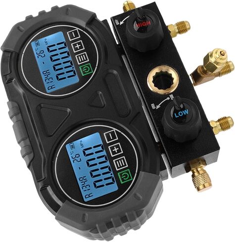مقياس ضغط مبرد رقمي من Tissting 0-6000kPa/870psi HVAC، أداة تشخيصية احترافية للتيار المتردد لـ R134A R22 R410A مع شاشة LCD وخطاف خلفي in Kuwait