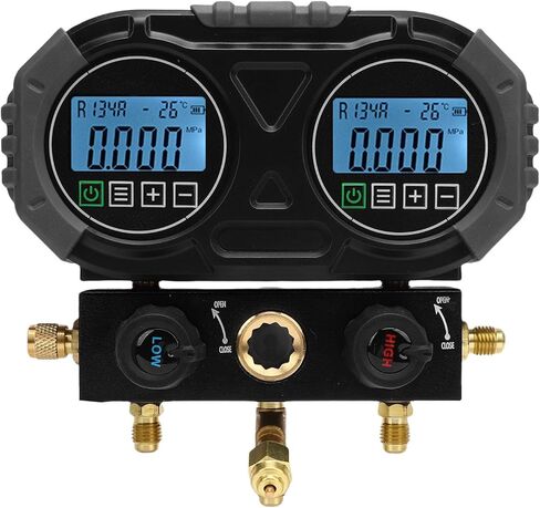 مقياس ضغط مبرد رقمي من Tissting 0-6000kPa/870psi HVAC، أداة تشخيصية احترافية للتيار المتردد لـ R134A R22 R410A مع شاشة LCD وخطاف خلفي in Kuwait