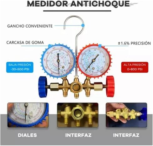 Air Conditioning Fluoride Tool Alloy Fluoride Tool Set AC Manifold Gauge Set Auto Service Kit in Saudi Arabia