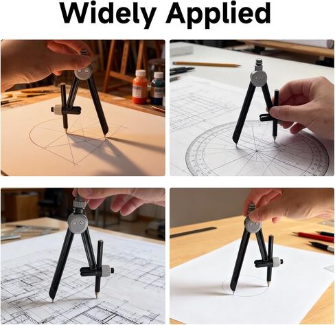 مجموعة بوصلة رسم ومنقلة مكونة من مجموعة واحدة - أداة بوصلة رسم احترافية وبوصلة للهندسة مع مبراة وممحاة، مناسبة لمحترفي الرسم والمتعلمين اليومي in Kuwait