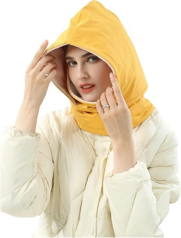 3 in 1 Hat with Scarf and Mask,Ski Mask for Women Winter Fleece Balaclava Hat Full Face Covering with Drawstring in Saudi Arabia