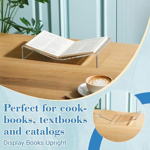Sintuff Extra Large Acrylic Open Book Display Stand 19.63" W X 12" D X 3.5" H, Open Bookstand Holder for Display and Reading Cookbooks, Art Books, Bibles, Magazines in Saudi Arabia