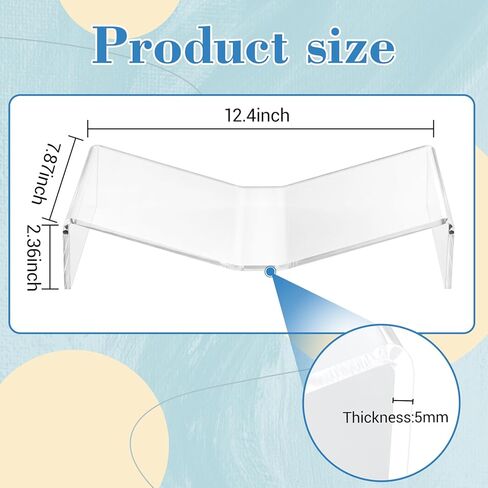 Sintuff Extra Large Acrylic Open Book Display Stand 19.63" W X 12" D X 3.5" H, Open Bookstand Holder for Display and Reading Cookbooks, Art Books, Bibles, Magazines in Saudi Arabia