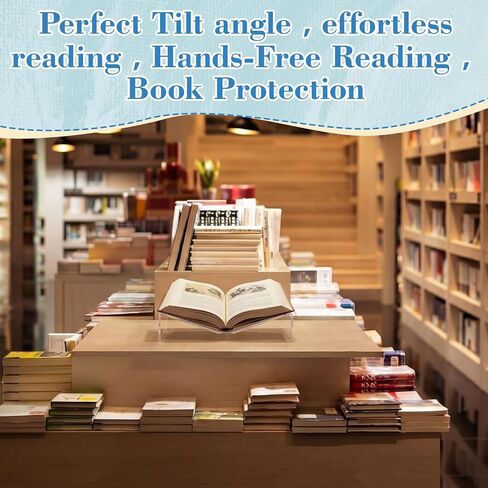 Sintuff Extra Large Acrylic Open Book Display Stand 19.63" W X 12" D X 3.5" H, Open Bookstand Holder for Display and Reading Cookbooks, Art Books, Bibles, Magazines in Saudi Arabia