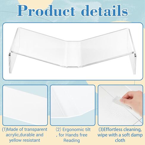 Sintuff Extra Large Acrylic Open Book Display Stand 19.63" W X 12" D X 3.5" H, Open Bookstand Holder for Display and Reading Cookbooks, Art Books, Bibles, Magazines in Saudi Arabia