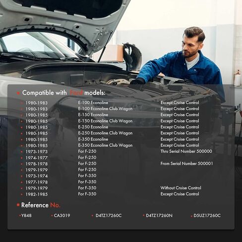 كابل عداد السرعة A-Premium 118 بوصة متوافق مع Ford F-250 1973-1979، F-350 1973-1974 1977-1979 1982-1985، E-100 Econoline 1980-1983، E-150 Econoline 1980-1985، E-250 E-350 عربة نادي إكونولين in Kuwait