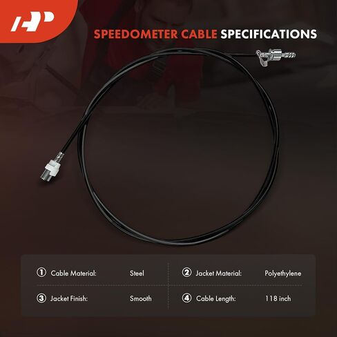 كابل عداد السرعة A-Premium 118 بوصة متوافق مع Ford F-250 1973-1979، F-350 1973-1974 1977-1979 1982-1985، E-100 Econoline 1980-1983، E-150 Econoline 1980-1985، E-250 E-350 عربة نادي إكونولين in Kuwait