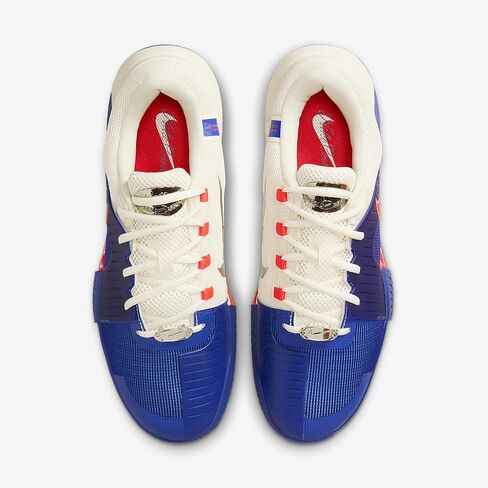 Nike GP Challenge 1 Premium Men's Hard Court Tennis Shoes (Deep Night/Pale Ivory/Metallic Silver/Light Crimson) Size 10.5 in Saudi Arabia