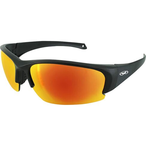 Global Vision Eyewear Eyedol Motorcycle Safety Sunglasses Black Frames + G Tech Red Mirror Lenses in Saudi Arabia