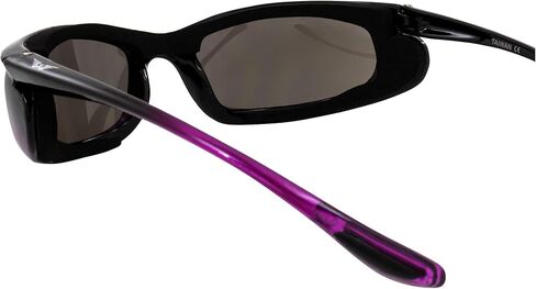 Global Vision Shadow Foam-Padded Motorcycle Sunglasses Glasses For Men & Women 3 Pairs Two-Tone Black with Orange, Pink & Purple Frames & Flash Mirror Lenses in Saudi Arabia