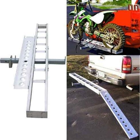 Aluminum Motorcycle Dirt Bike Carrier Trailer Hauler 2" Hitch Rack Ramp in Saudi Arabia