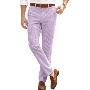 رجل النسيج القطني السراويل الصيف عادية الرجال سروال فستان لحفلة موسيقية الزفاف العرسان الزي النسيج القطني البدلة بنطلون in Kuwait