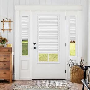 ستائر أبواب التعتيم من ACMEART مقاس 21 × ارتفاع 63 بوصة، ستائر نافذة مخفية معزولة حراريًا للخصوصية، ظلال خلوية للباب الأمامي الفرنسي (أبيض) in Kuwait