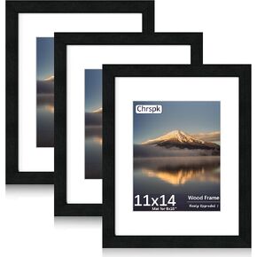 16x20 Poster Frame, Display Pictures 11X14 with Mat or 16x20 Without, Wall Hanging Frames, Natural Oak, 3 Pack in Saudi Arabia