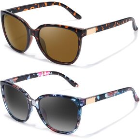 نظارات شمسية مستقطبة من FIMILU مكونة من قطعتين للنساء، نظارات شمسية عصرية عصرية مربعة الشكل للحماية من الأشعة فوق البنفسجية للاستخدام اليومي في الهواء الطلق in Kuwait