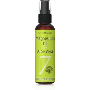 Seven Minerals Pure Magnesium Oil Spray with Aloe Vera 12oz - Pharmaceutical (USP) Grade, Highest Strength with Instant Relief for Feet, Sleep, Muscle Pain & Cramps - Mined in The USA in Saudi Arabia