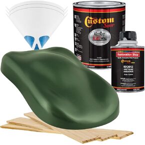 Custom Shop - Rally Green Metallic - Hot Rod Flatz Flat Matte Satin Urethane Auto Paint - Complete Quart Paint Kit - Professional Low Sheen Automotive, Car Truck Coating, 4:1 Mix Ratio in Saudi Arabia