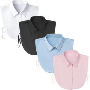 بلوزة من Kalkehay بياقة وهمية قابلة للفصل وياقة ديكي وقمصان نصف زائفة للنساء والفتيات وإكسسوارات الملابس in Kuwait