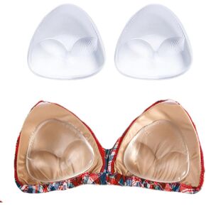 1 Pair Clear Bra Pad Breast Enhancers Silicone Triangle Bra Insert Breast Chest Swimsuit Pads Bra Enhancement Bikini Gel Inserts Push Up Breast Pads for Swimsuit Bikini Sport Bra, Transparent in Saudi Arabia