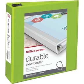 Office Depot® Brand Durable D-Ring View Binder, 3" Rings, 60% Recycled, Green in Kuwait