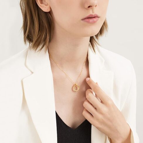 CHOW SANG SANG Essence 999.9 24K Gold Price-by-Weight Gold Geometric Interlocking Hoops Necklace for Women 93710N | 18.5", (47 CM) in Saudi Arabia