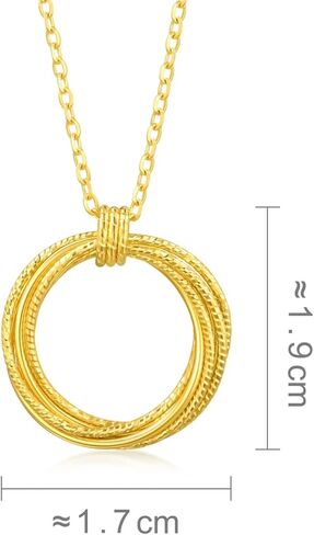 CHOW SANG SANG Essence 999.9 24K Gold Price-by-Weight Gold Geometric Interlocking Hoops Necklace for Women 93710N | 18.5", (47 CM) in Saudi Arabia