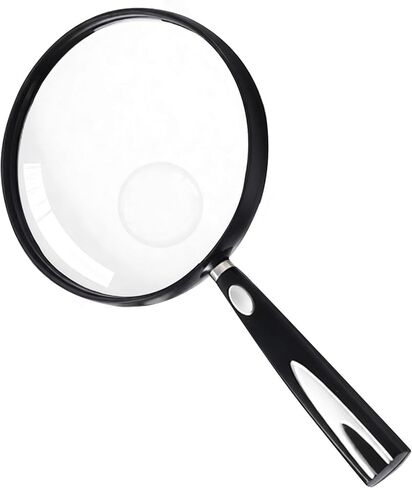 Feosky Handheld Reading Magnifier, 10X Magnifier, 75mm Shatterproof Lens, Non-Slip Handle for Adults Close Work, Seniors Reading and Nature Exploration, Hobby Observation(Silver) in Kuwait