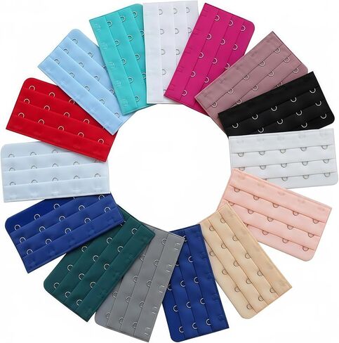 15Pcs Women’s Bra Extenders 5 Hooks 3Rows Spacing Brassiere Extension Hooks Back Bra Lengthen Strap Bra Accessories(Random Color) in Saudi Arabia