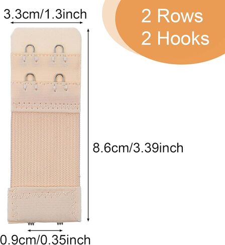 Thinp Bra Extenders 2 Hooks 2 Row, 6 Pcs Bra Strap Extender Comfortable & Elastic Bras Hook Extender Soft & Adjustable Band Extenders for Women (Black, Nude) in Kuwait