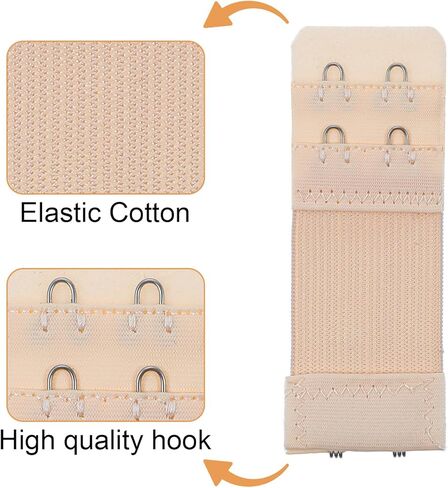 Thinp Bra Extenders 2 Hooks 2 Row, 6 Pcs Bra Strap Extender Comfortable & Elastic Bras Hook Extender Soft & Adjustable Band Extenders for Women (Black, Nude) in Kuwait