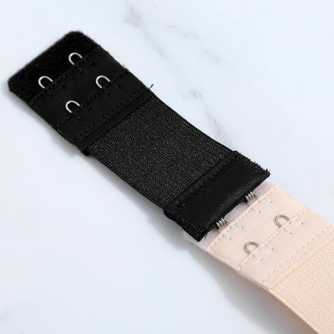 Thinp Bra Extenders 2 Hooks 2 Row, 6 Pcs Bra Strap Extender Comfortable & Elastic Bras Hook Extender Soft & Adjustable Band Extenders for Women (Black, Nude) in Kuwait