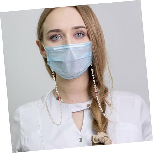 سلسلة نظارات DIY وحبل قناع متين مضاد للخسارة للنساء للنظارات وأقنعة الوجه، ملابس مريحة للاستخدام الداخلي والخارجي in Saudi Arabia