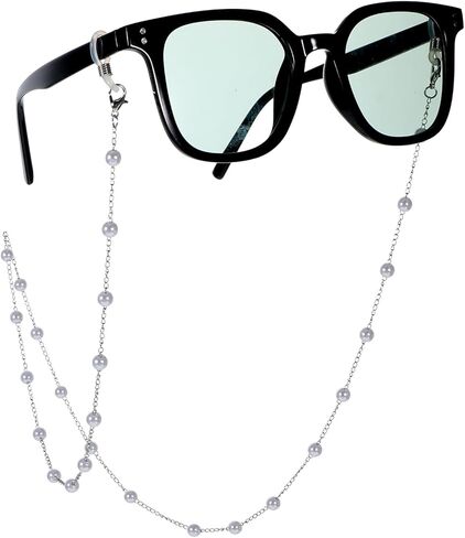1 PCS Pearl Glasses Chain for Women, Beaded Chain for Glasses Around Neck Women, Anti-Lose Beaded Eye Glass Chains for Sunglasses, Reading Glass Accessories in Saudi Arabia