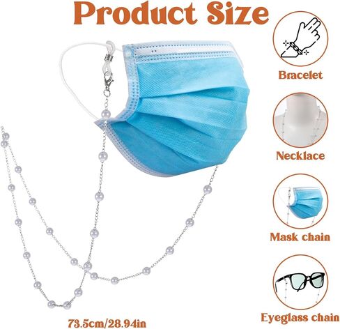 1 PCS Pearl Glasses Chain for Women, Beaded Chain for Glasses Around Neck Women, Anti-Lose Beaded Eye Glass Chains for Sunglasses, Reading Glass Accessories in Saudi Arabia