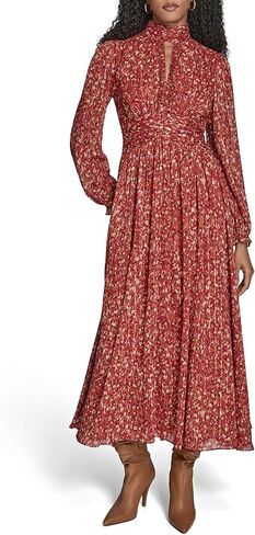 فستان نسائي طويل رومانسي من BCBG مع فتحة عنق على شكل فتحة للمفتاح in Saudi Arabia
