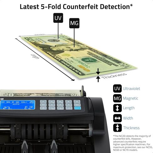 ZZap عداد قيمة الفاتورة وكاشف التزييف - ماكينة صرف العملات النقدية (NC20i) in Kuwait