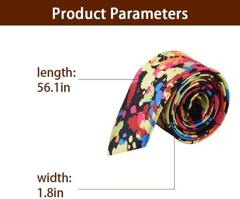 Unique Splatter Artist Tie Gifts for Artists Painters Birthday Graduation Gifts for Art Lovers Black Tie with Colorful Splatter Pattern Neck Ties Necktie Artwork Art Themed Gift Accessories in Saudi Arabia