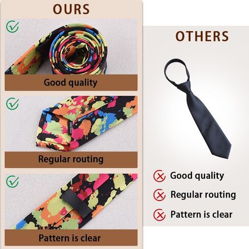 Unique Splatter Artist Tie Gifts for Artists Painters Birthday Graduation Gifts for Art Lovers Black Tie with Colorful Splatter Pattern Neck Ties Necktie Artwork Art Themed Gift Accessories in Saudi Arabia
