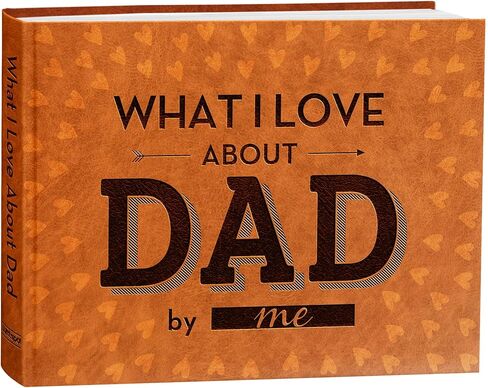 What I Love about Dad Book, Fill-in-the-Blank Leather Cover Book for Dad - Christmas Gifts for Dad from Daughter, Son, Kids - Birthday Gifts for Dad, Dad Birthday Gifts - Dad Christmas Gifts, Stocking Stuffer in Kuwait