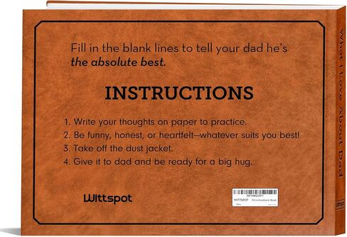 What I Love about Dad Book, Fill-in-the-Blank Leather Cover Book for Dad - Christmas Gifts for Dad from Daughter, Son, Kids - Birthday Gifts for Dad, Dad Birthday Gifts - Dad Christmas Gifts, Stocking Stuffer in Kuwait