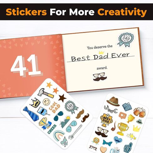 What I Love about Dad Book, Fill-in-the-Blank Leather Cover Book for Dad - Christmas Gifts for Dad from Daughter, Son, Kids - Birthday Gifts for Dad, Dad Birthday Gifts - Dad Christmas Gifts, Stocking Stuffer in Kuwait