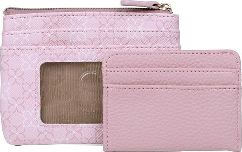 Julia Buxton Vegan Leather Wallet with Zipper, ID Windows, RFID Blocking, Card Slots & Key Ring, Compact Coin & Card Holder Case, Gift Idea,Sequin Flower in Saudi Arabia