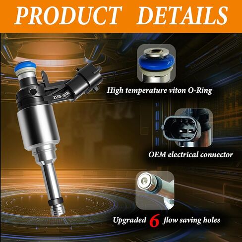 Upgraded 6 Holes Fuel Injectors Fit for Hyundai: Accent Veloster, For Kia : Rio Soul, 2012-2017 L4 1.6L Naturally Aspirated(Without Turbo), OEM # 35310-2B130 (4 Pcs) in Saudi Arabia