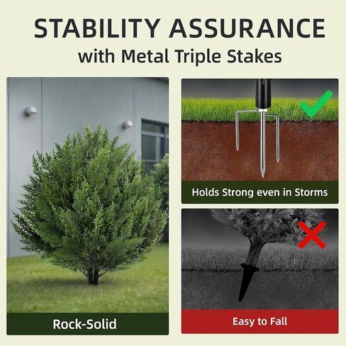 qcqhdu الاصطناعي السرو الكرة توبياري بوش للخارجية، 24.8 "أشجار وهمية النباتات دائمة الخضرة مع ارتفاع الأرض، شجيرات الأرز فو مقاومة للأشعة فوق البنفسجية للداخلية، حديقة، ساحة، الشرفة، الفناء، مكتب، ديكور المنزل، 2 حزمة in Kuwait