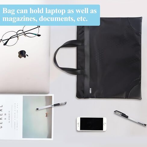 M&G 12x15 in Large Zipper Pouch with Handle, A4 Foldable Lightweight Waterproof Oxford Document Storage Bag, File Organizer for Office Travel Books Papers Filing Folder – 1 Pack (Black) in Saudi Arabia