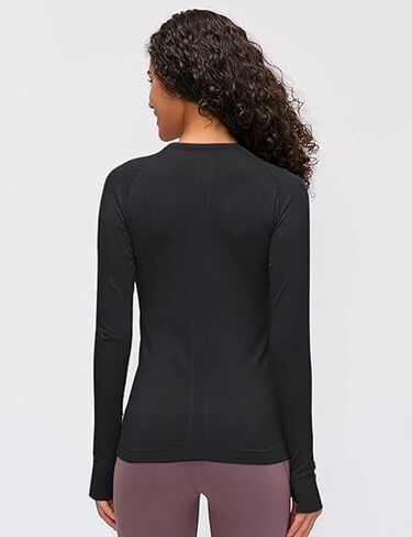 Women's Workout Tops Long Sleeve Shirts Yoga Sports Breathable Gym Athletic Top Slim Fit in Saudi Arabia