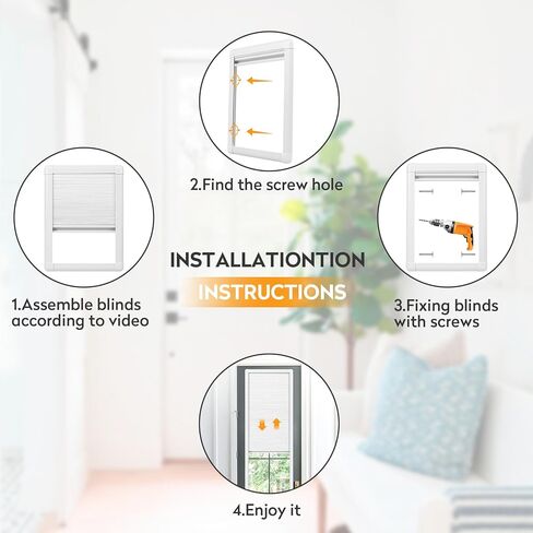 ستائر أبواب التعتيم من ACMEART مقاس 21 × ارتفاع 63 بوصة، ستائر نافذة مخفية معزولة حراريًا للخصوصية، ظلال خلوية للباب الأمامي الفرنسي (أبيض) in Kuwait